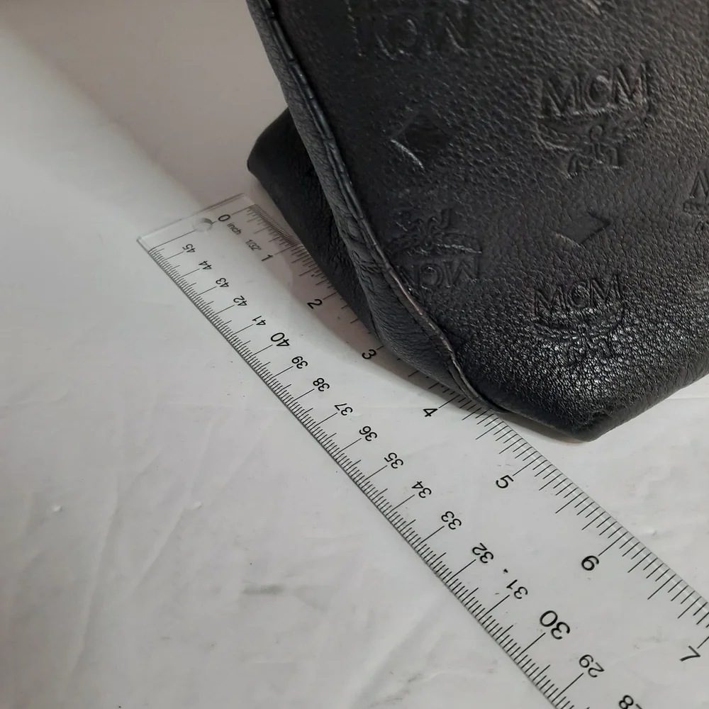 Black Embossed Crossbody Bag with Red Trim